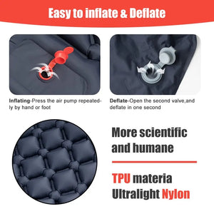 Outdoor Camping Inflatable Mattress with Pillows – Ultralight Air Sleeping Pad