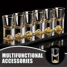 Load image into Gallery viewer, 6Pcs 0.5Oz/15ml Premium Shot Glass Cups With Gold Leaf Detailing - Elegant Liquor Glasses Set, Perfect For Cocktails