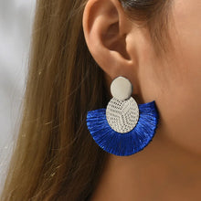 Load image into Gallery viewer, Fashion Bohemian Big Tassel Dangle White Fringe Female Earrings Drop Earrings for Women Statement Wedding Jewelry