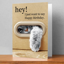 Load image into Gallery viewer, 1pc Cute Cat Birthday Card, Playful Kitty Paw Design,Happy Birthday Card with Envelope, Best Gift for Cat Lover, Family, Friends