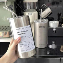 Load image into Gallery viewer, 600ml Portable Thermos Cup – 304 Stainless Steel Coffee Mug, Leak-Proof with Straw