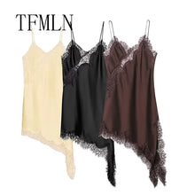 Load image into Gallery viewer, Women Sexy Irregular Lace Dress Fashion V Neck Hem Suspender Long Dresses 2025 New Fashion Party Vestidos