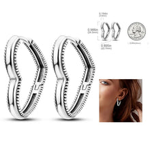 Load image into Gallery viewer, 925 Silver Hoop Earrings  For Woman Pendientes Zircon Heart Shape Star Eardrop Original Earring Fashion Jewelry