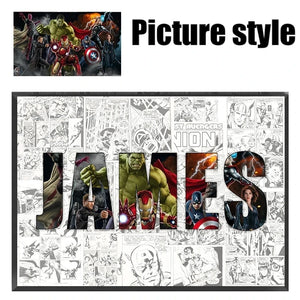 Personalised Marvel Movie Heroes Canvas Poster – Spider-Man & Iron Man Wall Art