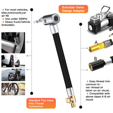 Load image into Gallery viewer, Car Tire Inflator Hose Extension Tube Adapter Air Pump Accessory Twist Tyre Chuck