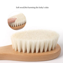 Load image into Gallery viewer, 1/2 Pieces of Baby Natural Wool Wood Brush Comb Set Newborn Comb Head Massager Shower Brush Comb Baby Shower Gift