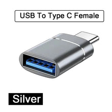 Load image into Gallery viewer, 2PCS USB 3.0 To Type C OTG Charger Adapter Connector Type-C to USB Male To Type-c Adapt Converter for PC MacBook Car USB ipad