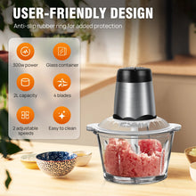 Load image into Gallery viewer, 2L Electric Food Chopper Vegetable Chopper Small Food Processor Meat Grinder Mixer Electric Dicer with 2 Speeds Meat Mincer