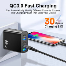 Load image into Gallery viewer, Quick Charge 3.0 20W PD USB Type C Charger: 5 Port Phone Adapter