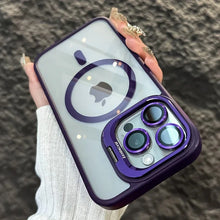 Load image into Gallery viewer, Luxury Magnetic Shockproof Phone Case For iPhone 15 14 13 12 11 16 17 Pro Max Plus 16E Funda Stand Glass Lens Protection Cover