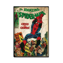 Load image into Gallery viewer, Retro Marvel Super Hero Decorative Painting Anime Spider Man Art Poster American Film Mural Home Childrens Room Wall Decor Print