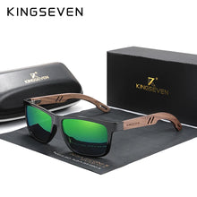 Load image into Gallery viewer, KINGSEVEN TR90 &amp; Walnut Wood Polarized Sunglasses for Men Handmade Reinforced Hinge