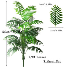 Load image into Gallery viewer, 90-120cm Large Artificial Palm Tree Tropical Fake Plants Green Plastic Palm Leafs Big Monstera Tree Branch For Home Garden Decor