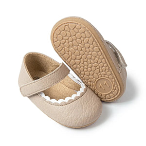 Meckior Baby Shoes - Leather Rubber Sole Anti-Slip Infant First Walkers for Boys & Girls