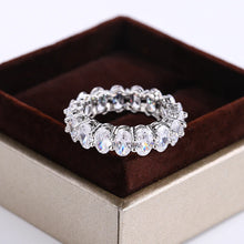Load image into Gallery viewer, New Luxury Female White Crystal Stone Ring Rose Gold Silver Wedding 925 Silver Ring Female Cute Oval Zircon Engagement Jewelry