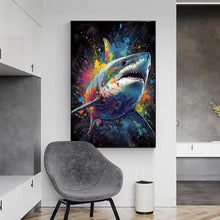Load image into Gallery viewer, Classic Abstract Wildlife Wall Art - Watercolor Shark, Lion, Tiger - Canvas Poster &amp; Print