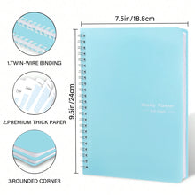 Load image into Gallery viewer, 52 Weeks Weekly Planner Notebook A5 Undated Spiral Agenda Daily Student Schedules Journal Stationery Office School Supplies