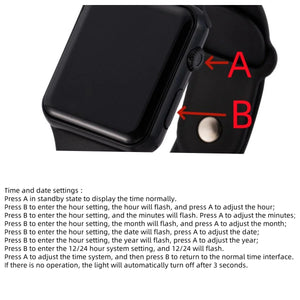 Digital LED Watch – Unisex Square Design with Silicone Strap