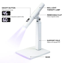 Load image into Gallery viewer, Portable Nail UV LED Lamp Rechargeable for Nails Gel Polish Drying Resin Quick UV Light Lamp for Nails Art Desk Stand Removable