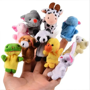 10pcs Cartoon Finger Puppet Baby Children Plush Toy Story Education Doll\