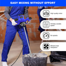 Load image into Gallery viewer, 2600W Portable Electric Cement Mixer, 6 Speed Handheld Mixer Stirring Tool for Mixing Grout Paint Mortar Mud Plaster Tool