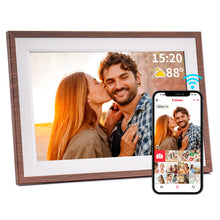 Load image into Gallery viewer, Frameo 10.1 Inch Digital Picture Frame，WiFi Electronic Frame，1280 * 800IPS HD Cloud Smart Digital Photo Frame,32GB Storage, Wall