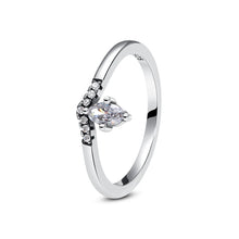 Load image into Gallery viewer, 925 Sterling Silver Rings For Women Original Crown Love Heart Wishbone Engagement Wedding Rose Gold Crystal Ring Luxury Jewelry