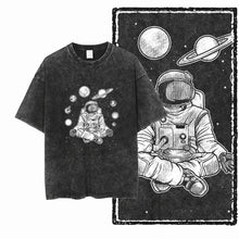 Load image into Gallery viewer, SA ASTRONAUT SPACE THEMES Printed Cotton Acid Washed Graphic Unisex T Shirt Cool Streetwear Men Tshirts Big Size Tee for men