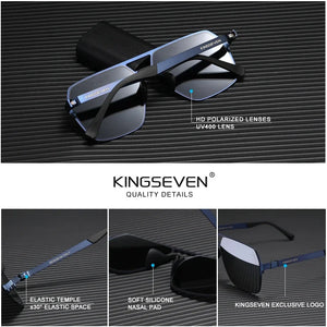 KingSeven Men's Polarized Sunglasses Ultra Thin Temples UV400 Sun Glasses