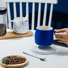 Load image into Gallery viewer, 500ml Ceramic Mug Gift Package Blue Coffee Cup Creative design Splash ink Breakfast Oatmeal Cup Festival Gift Porcelain Mug