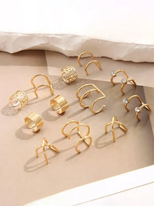 12 Pc Vintage Clip-On Earrings! Gold/Silver, Crystal 12 Pc Vintage Clip-On Earrings! Gold/Silver, Crystal