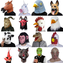 Load image into Gallery viewer, Funny Animal Head Mask - Unicorn, Horse, Eagle, Dove, Halloween Party Cosplay Latex!