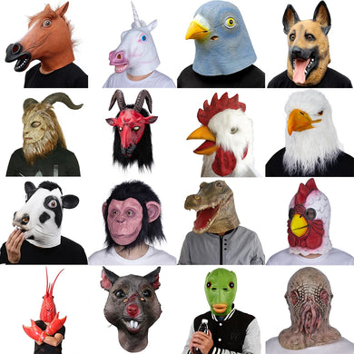 Funny Animal Head Mask - Unicorn, Horse, Eagle, Dove, Halloween Party Cosplay Latex!