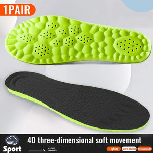 Sport Insoles 4D Shock Absorption Running Cushion Shoes Men Women