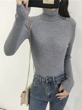 Load image into Gallery viewer, 2025 Autumn Winter Thick Sweater Women Knitted Ribbed Pullover Sweater Long Sleeve Turtleneck Slim Jumper Soft Warm Pull Femme