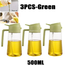 Load image into Gallery viewer, 2 in1 Plastic Kitchen Barbecue Cooking Oil Spray Bottle Olive Oil Dispenser Oil Jar Baking Vinegar Soy Sauce Spray Container