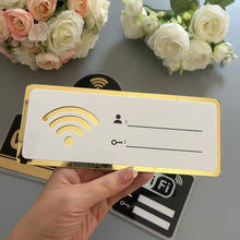 Load image into Gallery viewer, WiFi Sign Mirror Wall Sticker 3D Acrylic Rewritable Decor