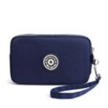 Load image into Gallery viewer, Solid Color Coin Purse 3 Zip! Wrinkle Free Phone/Makeup Bag