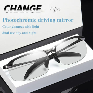 Photochromic Polarized Sunglasses Men Driving Chameleon Glasses Day Night Vision