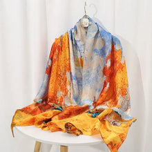 Load image into Gallery viewer, Summer Silk Printed Shawl: Women&#39;s Sun Protection Pashmina Scarf