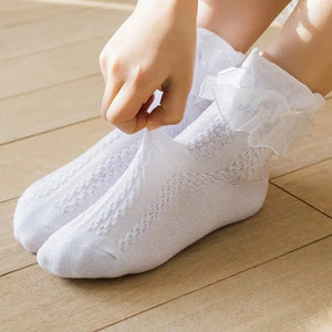 Spring Girls Frilly Lace Socks - Baby Tutu Cotton Princess Dance Socken