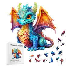 Load image into Gallery viewer, Wooden Dragon Puzzle - Irregular Shape, Colored Puzzle Gift Box for Adults &amp; Family