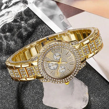 Load image into Gallery viewer, Gold Luxury Women&#39;s Watch &amp; Jewelry Set - Quartz, Rhinestone, Fashion Accessories