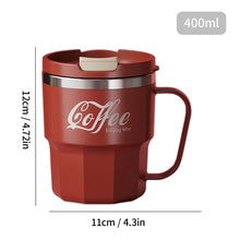 Load image into Gallery viewer, WORTHBUY Coffee Mug With Lid&amp;Handle 304 Stainless Steel Tea Milk Coffee Cup Double Wall Insulated Anti Scalding Drinking Cup