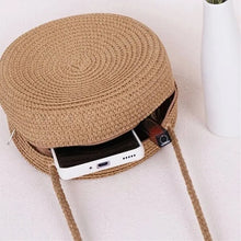 Load image into Gallery viewer, Round Straw Crossbody Bag | Minimalist Summer Purse