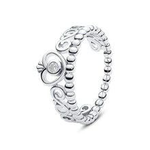 Load image into Gallery viewer, 925 Sterling Silver Rings For Women Original Crown Love Heart Wishbone Engagement Wedding Rose Gold Crystal Ring Luxury Jewelry