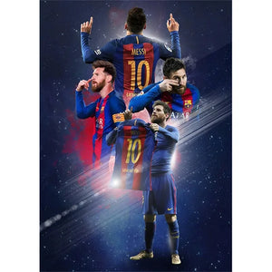 Messi & Ronaldo Canvas Art – Football Star Wall Decor, Home Decoration Gift