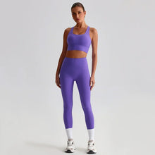 Load image into Gallery viewer, Naked Feel Yoga Set Women Fitness Sportswear 2 Piece Strappy Sports Bra High Waist Gym Leggings Workout Outfit Active Wear