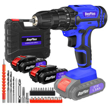 Load image into Gallery viewer, 21V Cordless Drill,Electric Screwdriver Tools Kit with 25+1 Torque Setting,2 Variable Speed,29PCS Accessories,LED Work Light