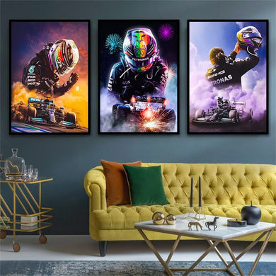2022 Lewis Hamilton F1 Racing Cars HD Poster Print Formula 1 Wall Art for Home Decor